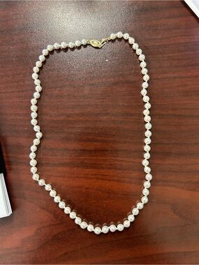 Akoya White Pearl Necklace with 14K Gold Clasp